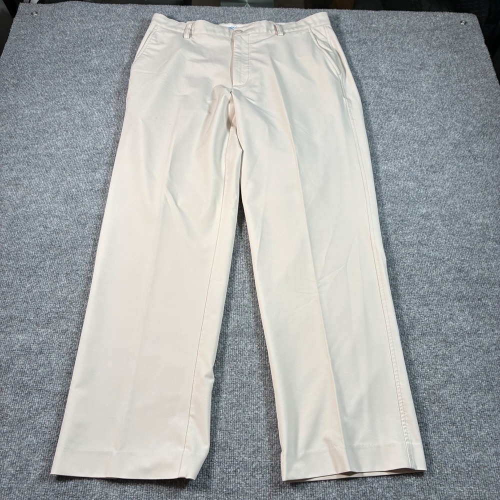 FootJoy Golf Pants Mens 36x32 Beige Khaki Stretch Performance Flat Front FJ